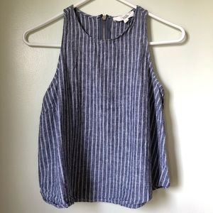 Love Tree Linen Blend Stripped Racerback Tank